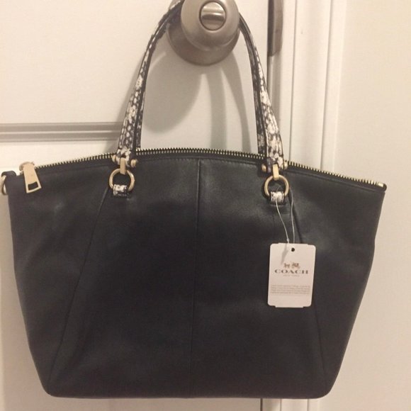 WT COACH PRAIRIE SATCHEL black leather 36553 - Picture 1 of 4